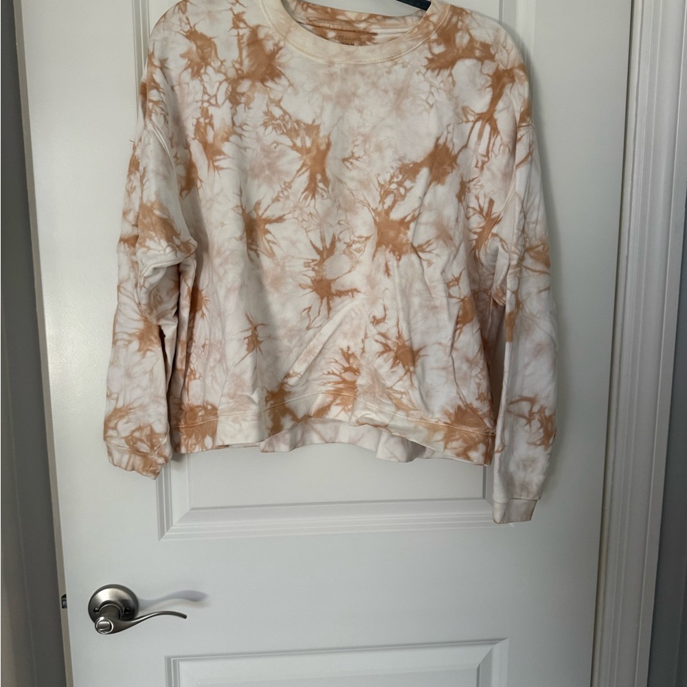 Madewell Tie-Dye Sweatshirt in Cream and Tan